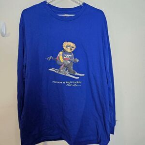 Polo Ralph Lauren Long Sleeve Ski Bear Graphic Crew-Neck Sweatshirt Men's Blue S
